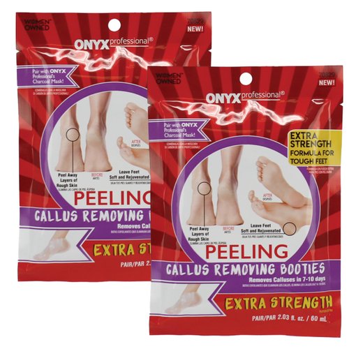 Onyx Professional Foot Peel Mask Callus Remover (2 Pack) Dead Skin Remover, Foot Exfoliator, Cracked Heel Repair - Feet Peeling Mask Pedicure Kit For Smooth Baby Soft Healthy Feet