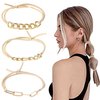 Bartosi Bracelet Hair Ties With Beige Elastic, Hair Ties Bracelet for Women, Looks Awesome On Your Wrist and Great In Your Hair Ponytail Holder Hair Ring Ropes Hair Accessories for Girls (3Pcs)