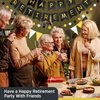 Happy Retirement Banner Assembled GAGAKU Black and Gold Retirement Party Decorations Supplies Kit Gold Glitter Paper Pennant Banner for Men Women Office Farewell Party