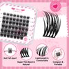 DIY Lash Extension Kit for Travel Lash Clusters Kit with 48 Pcs Lash Clusters Lash Bond and Seal Lash Remover Eyelash Applicator DIY Lash Travel Kit Convenient for Use Anywhere(Flutter Kit)