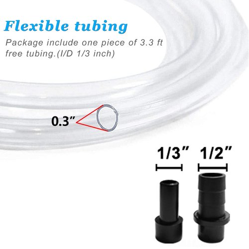 PULACO 10W 160GPH Submersible Pump with 3.3 ft Tubing for Aquariums, Fish Tank, Pond Fountain, Statuary, Hydroponics, Water Feature, Indoor Fountains