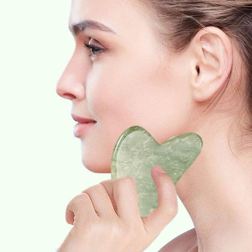 Ysrisny Jade Roller for Face and Gua Sha Set Face Roller Natural Jade Stone for Anti Aging,Eye Puffiness Wrinkles,Skincare Massage Tools for Face Eyes