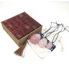 THY COLLECTIBLES Set of 3 Drilled Yoni Eggs Rose Crystal Quartz Jade Egg for Kegel Exercise Pelvic Floor Muscles Vaginal Exercise Ben Wa Ball Health Care for Women Brocade Gift Box & Pouch