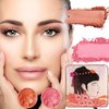 2pcs Embossed Smooth Powder Blush Palette For Cheeks,Embossed Girl Blush for Cheeks,Matte Face Powder Blush Palette,Natural Makeup (Pink+Orange)
