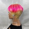 FCHW-wig Short Pink Ombre Hair Wigs For Women Short Pixie Cuts Wigs For Black Women Short Straight Ladies Wigs Synthetic Short Wigs For Women African American Women Wigs (SW21111)