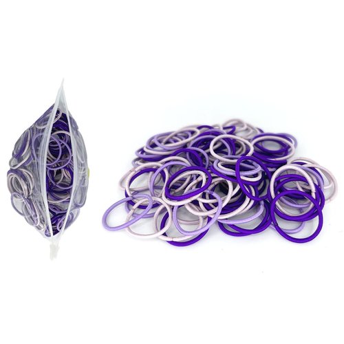 Aimeely Girls Women Multi Color 100 Count Hair Elastic ties Colorful Non-slip 3CM Comfort Daily School Hair Bands Purple