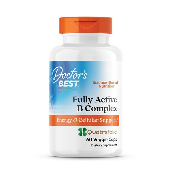 Doctor's Best, Fully Active B Complex Supports Energy Nervous System Optimal Health Positive Mood Wellbeing NonGMO Gluten Free Vegan Soy Free, 60 Count