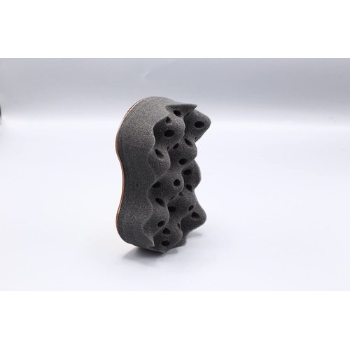 Nudred Hair Sponge for Black Men and Women, Hair Twisting Sponge, Barber Curling Care Tool, Brushes for Curling Afro Style Dreads, Curls, Coils & Twists, Curl Sponge Brush (Silver, Convoluted)