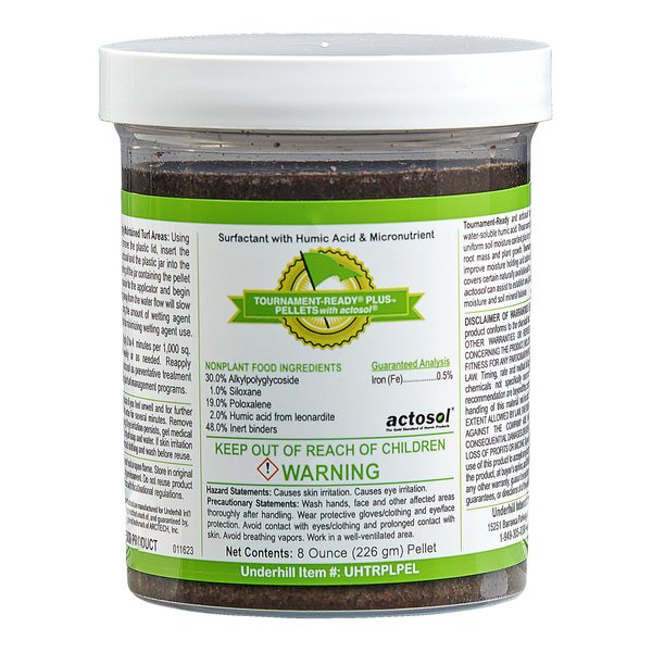 Underhill UHTRPLPEL Tournament-Ready Plus Wetting Agent Pellets Soil Surfactant for Lawn, Garden, Turf Grass, Golf Greens, with Actosol Micro-Nutrients, 1 Tablet