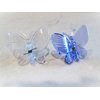 Generic Set of two small clear butterfly dragonfly hair claw clips (Primary color: Peach)