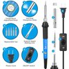 9-in-1 Soldering Kits, [Upgraded] 60W Adjustable Temperature Welding Tool with ON-Off Switch, 5pcs Soldering Iron Tips, Solder Wire, Y Type Soldering Iron Stand (Light Blue)