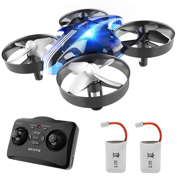 ATOYX Mini Drone for Kids & Beginners, Indoor Portable Hand Operated/RC Nano Helicopter Quadcopter with Auto Hovering, Headless Mode & Remote Control, Children's Day Gift for Boys and Girls -Blue
