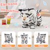 CozyWorld Walking Singing Electronic Tiger Electric Singing Tiger Plush Toy Fun Interactive Tiger Cute Plush Toys Tail Wagging Tiger Stuffed Animal Birthday Gifts for Kids,10" White