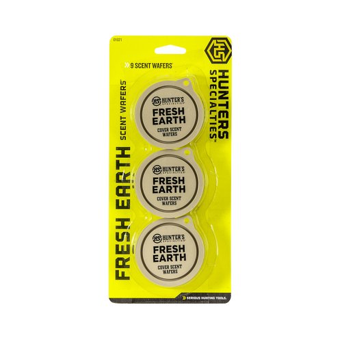 Hunters Specialties Long Lasting Fresh Earth Cover Scent Wafers for Hunting - 9 Wafers Per Pack, 3 Storage Containers Included