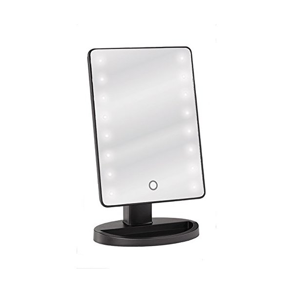 Professional Table Top Vanity Mirror With LED Lights (6.5" x 11") with Touch Sensor and Adjustable Tilt​