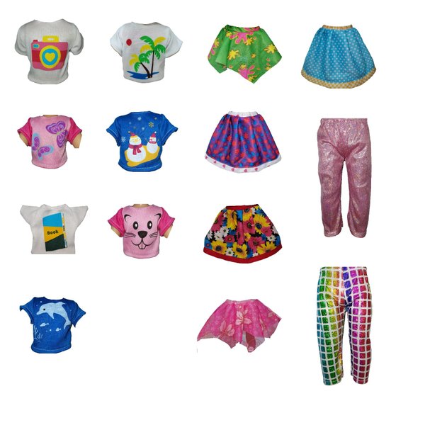 Xunwa 14Pcs Doll Clothes Accessories for 14.5 Inch Wellie American Dolls Girl Wishers,Clothing Outfits Skirt Leggings Tops for 14in Girl Dolls(Skirt)