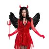 ANIUHL 2 Pairs Red Devil Horns Barrettes Demon Alligator Clips Glitter Hair Clip Halloween Dress Cosplay Costume Accessories