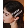 Xerling 2Pcs Sparkly Zircon Crystal Hair Barrettes Women Wedding Rhinestone Hair Styling Pins Silver Hair Clips Hairpins Decorative Hair Jewelry for Girls
