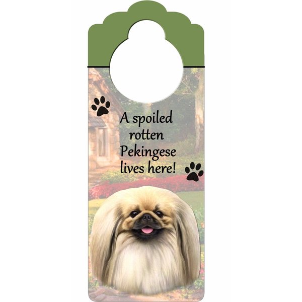 E&S Pets Pekingese Pet Doorknob Note