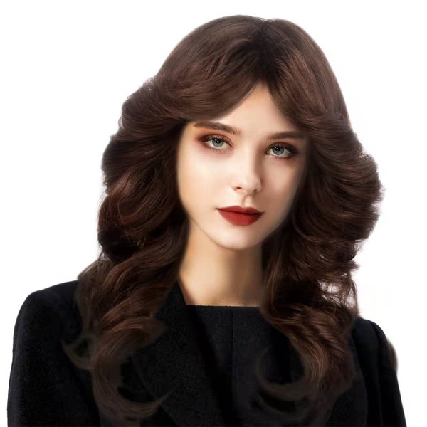 Baiansyy Disco Wigs 70's for Women Farrah Fawcett Wig 70th Wig Brown Natural Synthetic Hair Full Wigs Halloween Retro Cosplay Party or Daily life Costume Wig