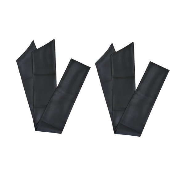 YANTAISIYU 2 Pcs Satin Head Wrap Fashion Headbands Satin Scarf for Wigs Laying Scarf for Lace Frontal Wigs Satin Headband for Yoga, Makeup, Facial, Sport (Black)