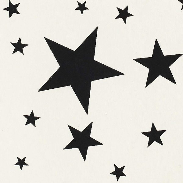 Gift Wrap - Stars - Black on Cream