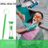 Uouovo Portable Orthodontic Oral Care Kit for Braces -2 Orthodontic Care Set - Dental Braces Kit, Interdental Brush Dental Wax Dental Floss Toothbrush Cleaning Kit(Green & Red)
