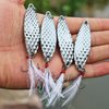 Sougayilang Spoons Hard Fishing Lures Treble Hooks Salmon Bass Metal Fishing Lure BaitsSILVER 5pcs