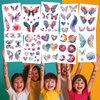 10-Pack Colorful Butterfly, Feather, and Galaxy Temporary Tattoo Stickers – 2.9 x 4.7 Inch – Fake Tattoos Perfect for Halloween, Cosplay, and Festivals for Adults and Kids
