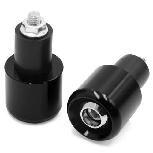 AUTUT 2 Pcs Aluminum Motorcycle Grips Handle Bar End Plug Small Size Ends Fit for 7/8" Handlebar (Black)