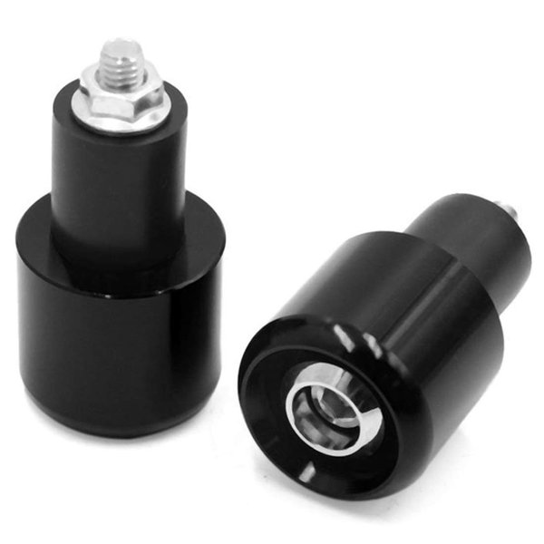 AUTUT 2 Pcs Aluminum Motorcycle Grips Handle Bar End Plug Small Size Ends Fit for 7/8" Handlebar (Black)
