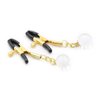 Non Piercing Nipple Clips with Soft Rubber Cap,Adjustable Golden Nipple Clamps & Nipple Clip Inlaid with Transparent Glass Beads