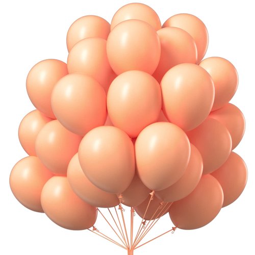 PartyWoo Peach Balloons, 50 pcs 12 Inch Peachy Pink Balloons, Peach Color Balloons for Balloon Garland or Balloon Arch as Party Decorations, Birthday Decorations, Baby Shower Decorations, Peach-Y21