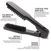 ZIBARBER Hair Brush Set, 3 Pieces Barber Brush and Comb for Men Women, Straightening Brush with Wood Plate, Nylon Bristles, for Thick Coarse Hair, Beauty Salons Home Use