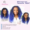 Purple River Locs Crochet Hair 8 Packs 12inch Short Boho Faux Locs Crochet Hair Curly Faux Locs Wavy Crochet Hair with Curly Ends Boho Style Synthetic Hair Extensions (12" 8Packs 1B/purple#)