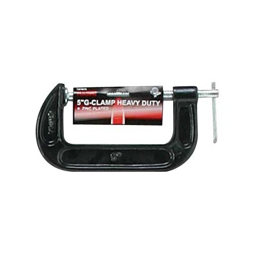 GRIPPICLAMP 5" (12.7 cm) All Metal G-Clamp | Heavy Steel | Zinc-Plated | Screw Lever Mechanism | Black Finish | Reliable & Easy-to-Use