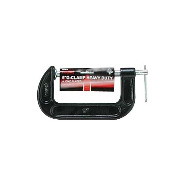 GRIPPICLAMP 5" (12.7 cm) All Metal G-Clamp | Heavy Steel | Zinc-Plated | Screw Lever Mechanism | Black Finish | Reliable & Easy-to-Use