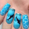 Whats Up Nails - Shark Vinyl Stencils for Nail Art Design (1 Sheet, 20 Stencils)