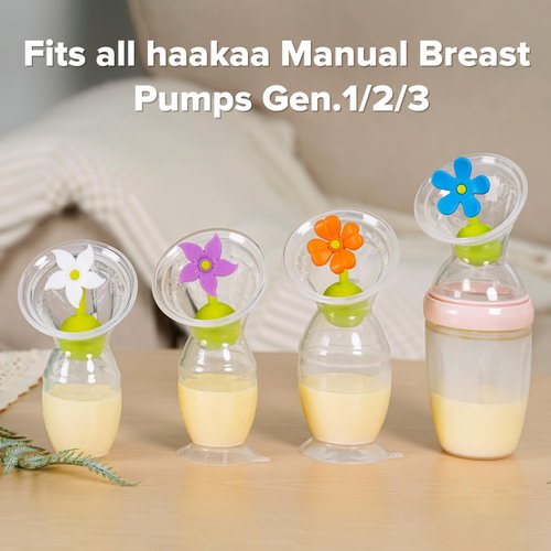 haakaa Flower Stopper Breastpump Stopper Manual Breast Pump Silicone Flower Stopper 100% Food Grade Silicone BPA PVC and Phthalate Free 1 pc, White