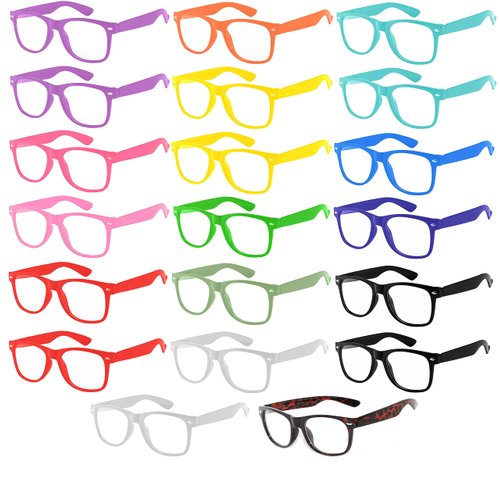 OWL (20 Pieces Per Case) Wholesale Lot Clear Lens Glasses Assorted Colored Frame Fashion Glasses Bulk Glasses - Wholesale Bulk Party Glasses, Party Supplies.