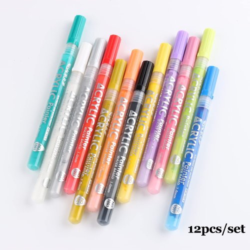Nail Art Graffiti Pen Set 12Pcs Waterproof Drawing Marker Pen For Nails Neon Enamels Black White Quick Dry Nail Art Painting Pen DIY Abstract Lines Pen for Nail Art Nail Salon Supplies