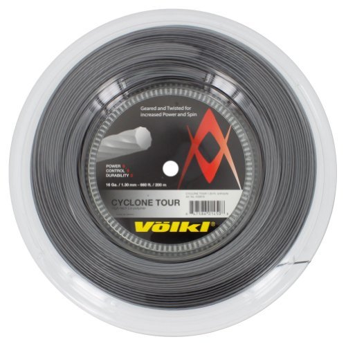 Volkl Cyclone Tour | Tennis Racquet String | Spin & Control | Ten-Sided co-Polymer (Anthracite, 16, Reel)