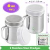 CUSINIUM Powdered Sugar Shaker Duster - With Handle - Cinnamon Shaker For Coffee Bar - Fine Mesh Dredge - 6 ounce, pack of 2 | Style: Fine