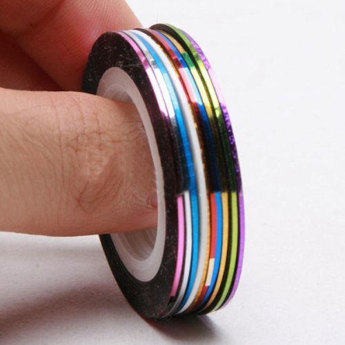 30Pcs Mixed Colors Rolls Striping Tape Line Nail Art Tips Decoration Stickers