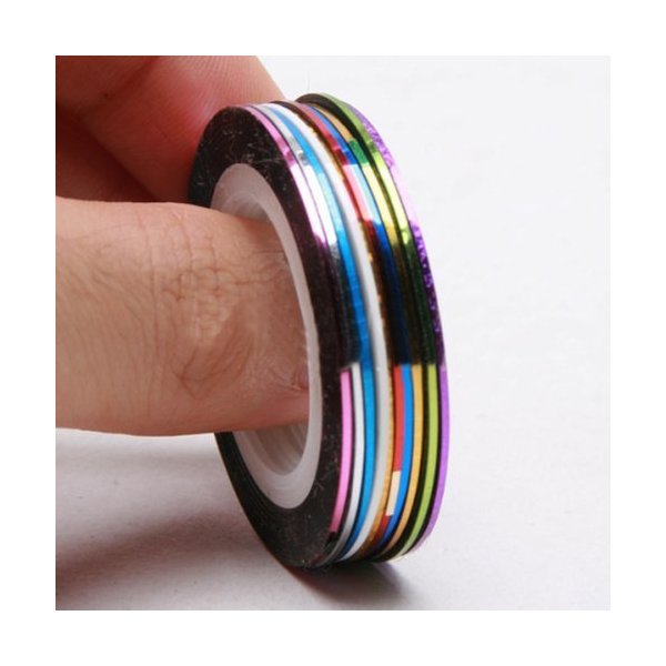 30Pcs Mixed Colors Rolls Striping Tape Line Nail Art Tips Decoration Stickers