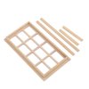 SPYMINNPOO Dollhouse Window, 1:12 Dollhouse Mini Furniture Miniature Model Wooden 12 Pane Blank Window DIY Accessories Sportinggoods Doll Accessories(Plain£©