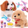 SUPERGFS Plush Toys Puppy Electronic Toy Walking and Barking Dogs Tail Wagging Interactive Dog Toy for Kids Christmas Birthday Gift for Toddlers Girls 3 4 5 6 Year Old