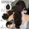 Stamped Glorious Ponytail Extension Drawstring Ponytail Extension for Women 26 Inch Long Wavy Layered Pony Tails Hair Extensions Clip in Ponytail Hairpiece for Daily Party Use（Dark Brown）