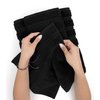 American Soft Linen Luxury Hand Towels for Bathroom, 100% Cotton Turkish 4 Piece Hand Towel Set, 600 GSM Hand Face Towels for Kitchen, Black Hand Towels