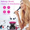 Electric Makeup Brush Cleaner Machine, Two Gears Speed and Dehydration Function, Travel Portable Automatic Brushes Cleaner Cleanser Machine for All Size Makeup Brush Set, with 5V/2A Adapter -Black